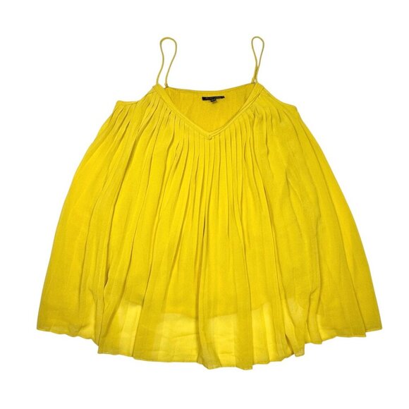 Massimo Dutti Pleated Babydoll Cami Top Sz.M Yellow Flowy Dopamine Coquette Y2K - Picture 14 of 14